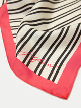 Stripe Silk Twill Scarf | Ivory
