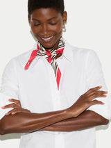 Stripe Silk Twill Scarf | Ivory