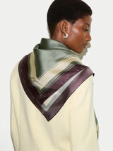 Iris Silk Twill Scarf | Green