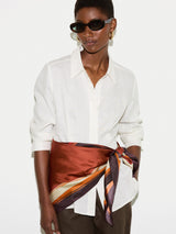 Iris Silk Twill Scarf | Orange