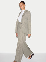 Check Wide Leg Trouser | Olive