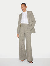 Check Wide Leg Trouser | Olive