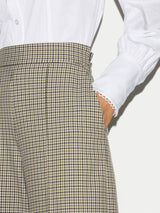 Check Wide Leg Trouser | Olive