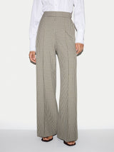 Check Wide Leg Trouser | Olive