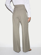 Check Wide Leg Trouser | Olive