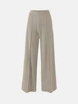 Check Wide Leg Trouser | Olive