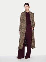 Italian Wool Check City Coat | Brown