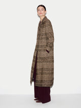 Italian Wool Check City Coat | Brown