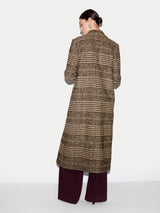 Italian Wool Check City Coat | Brown
