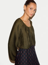 Textured Long Sleeve Top | Olive