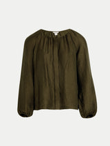 Textured Long Sleeve Top | Olive