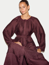 Textured Long Sleeve Dress | Burgundy