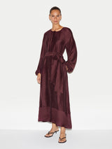 Textured Long Sleeve Dress | Burgundy