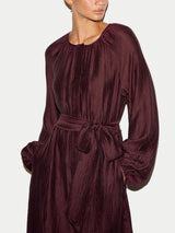 Textured Long Sleeve Dress | Burgundy