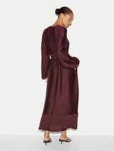 Textured Long Sleeve Dress | Burgundy