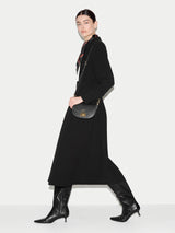 Crepe Belted Shirt Dress | Black