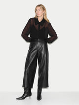 Georgette Frill Blouse | Black