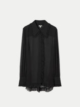 Georgette Frill Blouse | Black
