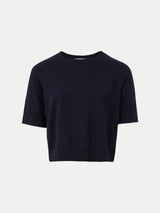 Fine Merino Raglan T-shirt | Navy