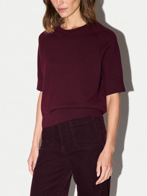 Fine Merino Raglan T-shirt | Burgundy