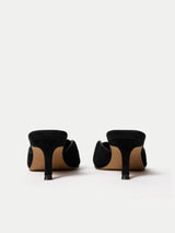 Suede Kitten Heel Mule | Black