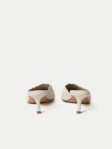 Suede Kitten Heel Mule | Cream