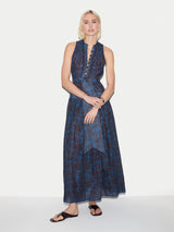 Batik Cotton Maxi Dress | Blue