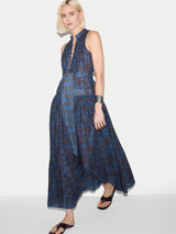 Batik Cotton Maxi Dress | Blue