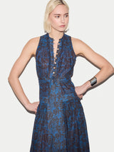 Batik Cotton Maxi Dress | Blue