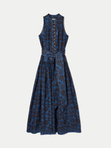 Batik Cotton Maxi Dress | Blue