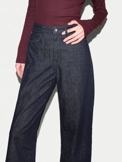 Tyne Wide Leg Cropped Jean | Indigo