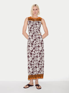 Batik Jersey Midi Skirt | Burgundy