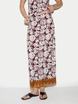 Batik Jersey Midi Skirt | Burgundy