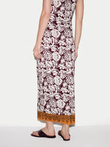 Batik Jersey Midi Skirt | Burgundy