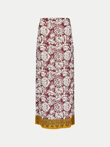 Batik Jersey Midi Skirt | Burgundy
