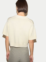 Short Sleeve Cardigan Top | White