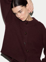 Wool Cashmere Chunky Cardigan | Burgundy