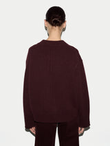 Wool Cashmere Chunky Cardigan | Burgundy