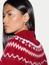 Fairisle Cashmere Blend Jumper | Red