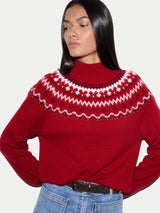 Fairisle Cashmere Blend Jumper | Red