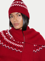 Fairisle Cashmere Blend Jumper | Red
