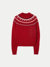 Fairisle Cashmere Blend Jumper | Red