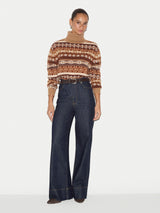 Funnel Neck Fairisle Jumper | Brown