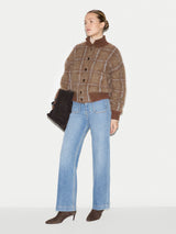 Knitted Funnel Neck Bomber | Brown