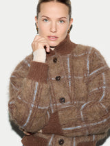 Knitted Funnel Neck Bomber | Brown