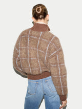 Knitted Funnel Neck Bomber | Brown
