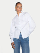 Slim Stand Collar Shirt | White