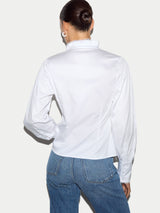 Slim Stand Collar Shirt | White