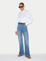 Slim Stand Collar Shirt | White