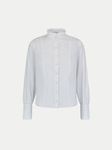 Slim Stand Collar Shirt | White